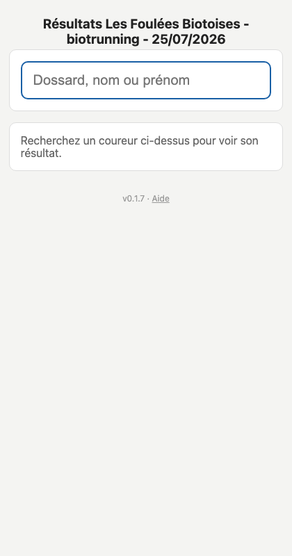 Recherche de résultat coureur